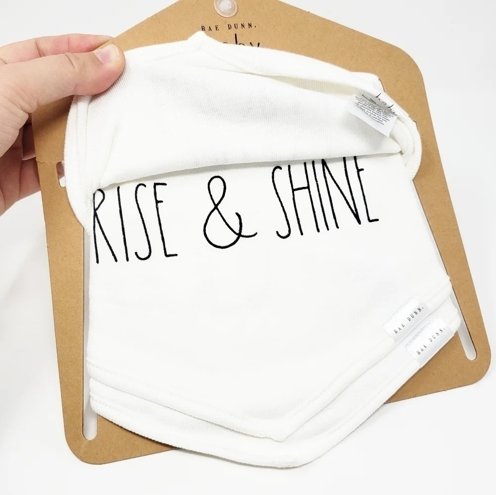 RAE DUNN Hello World bib set bandana style